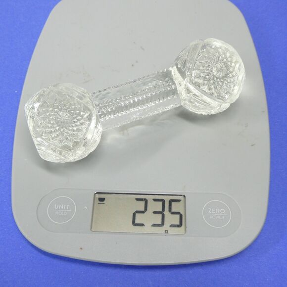 Knife Rest Clear Pressed Glass Antique Victorian Barbell - Picture 9 of 9